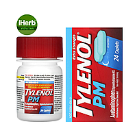 Tylenol, Extra Strength PM, Екстра сила PM, Ацетамінофен, болезаспокійливий засіб для ночі, 500 мг, 24