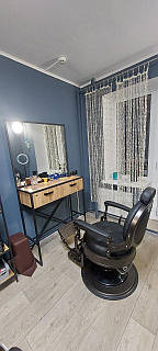 Стіл візажиста з двома ящиками без підсвічування 940x350х1840мм дуб тахо/чорний Kompred OL736