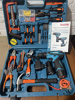Шурупокрут Makita DF 330 DWE (12 V, 2 Ah), з набором інструментів у кейсі, акумуляторний шурупокрут Макіта