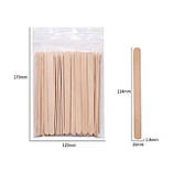 Дерев'яні одноразові шпателі для депіляції воском 114х10 мм., 50шт./уп. 345, фото 6