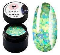 Гель для дизайну нігтів Saga Professional Galaxy Glitter №15, 8мл