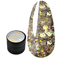 Гель для дизайна ногтей Saga Professional Galaxy Glitter №16, 8мл