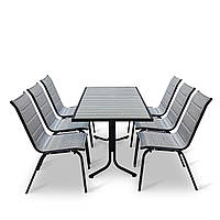 Набор для дачи стол и стулья "Палермо люкс" Серый от Mix-Line