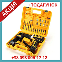 Аккумуляторная дрель шуруповерт в кейсе с набором инструментов DeWALT DCF680G2F 12V