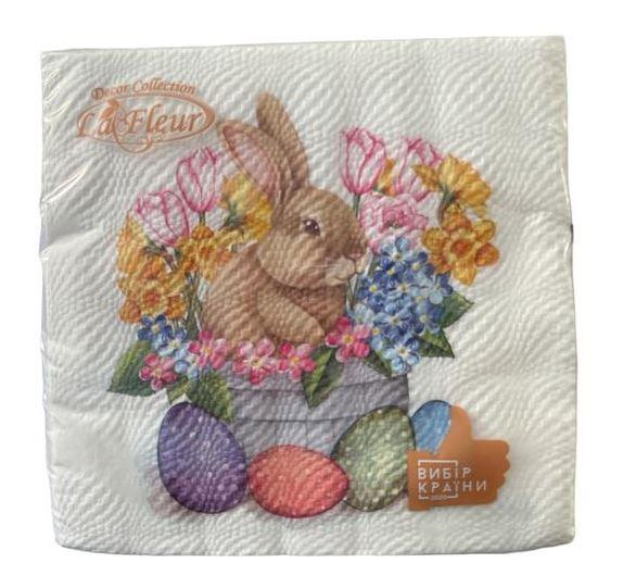 Серветка ТМ "La Fleur" 33х33, 2шара, 16 шт., "Кольорова пасха", фото 1