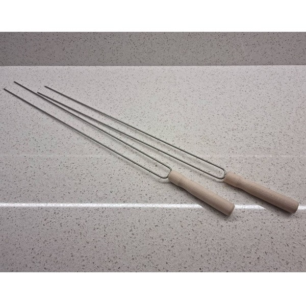 Шампура для овочів металева з дерев'яною ручкою (нержав. сталь 400 мм), фото 1