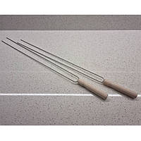 Шампура для овочів металева з дерев'яною ручкою (нержав. сталь 400 мм)