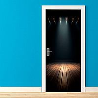 Вінілова самоклеюча кольорова декоративна наклейка на двері "вихід на сцену" з оракалу