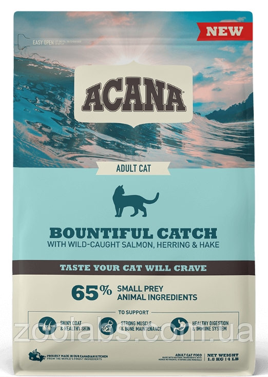 Acana Bountiful Catch Cat | Корм Acana для дорослих котів 1,8 кг