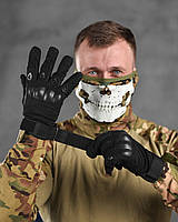 Тактические черные перчатки с костяшками, Военные черные армейские перчатки okop юа Воин