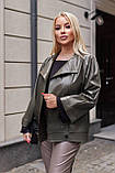 Жіноча стильна курточка з еко-шкіри., фото 4
