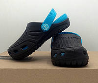 Крокс летний детский, TS Shoes, черно-голубой, 26/27 размер