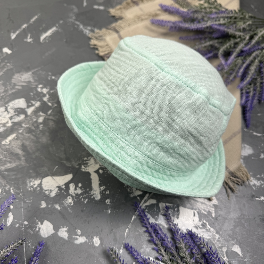 Панамка муслінова дитяча Muslin Cotton BEWARM блакитна, фото 1