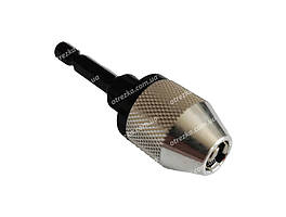 Патрон 3 х кулачковий швидкозатискний для шурупокрута 0,3-6,5 мм білий.