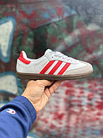 Женские кроссовки Adidas Samba White Red