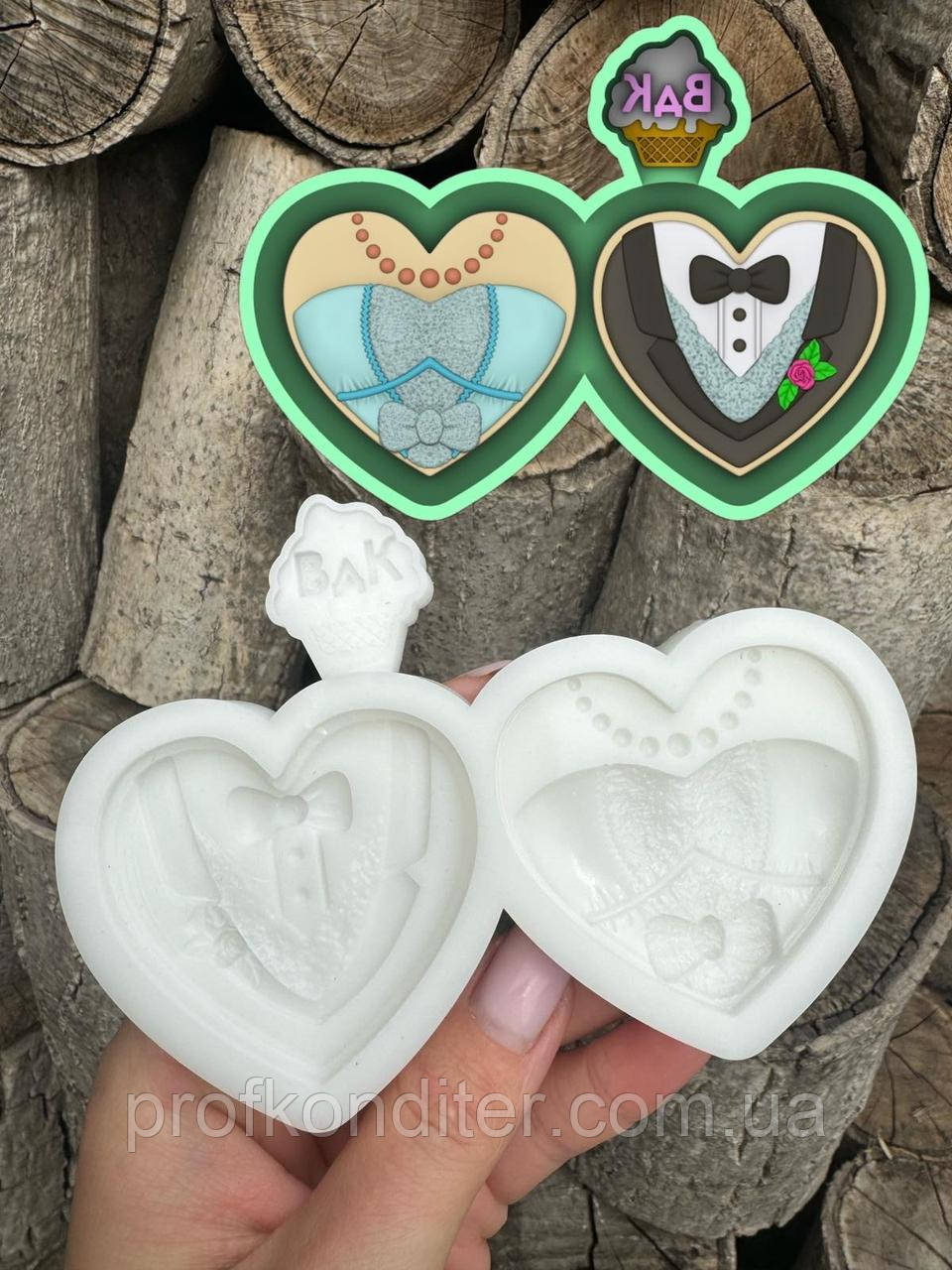 Ексклюзив. Силіконовий молд для шоколаду та ін "Весільні бонбоньєрки №1", фото 1