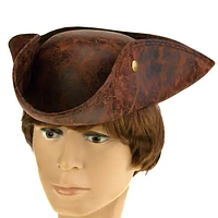 Шляпа треуголка пирата Джека Воробья кожа