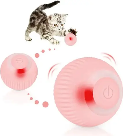 Інтерактивний автоматичний м'ячик для тварин з USB-зарядкою й підсвіткою, фото 1