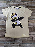 Футболка дитяча Hoity-toity Panda Dab Yellow 104 розмір