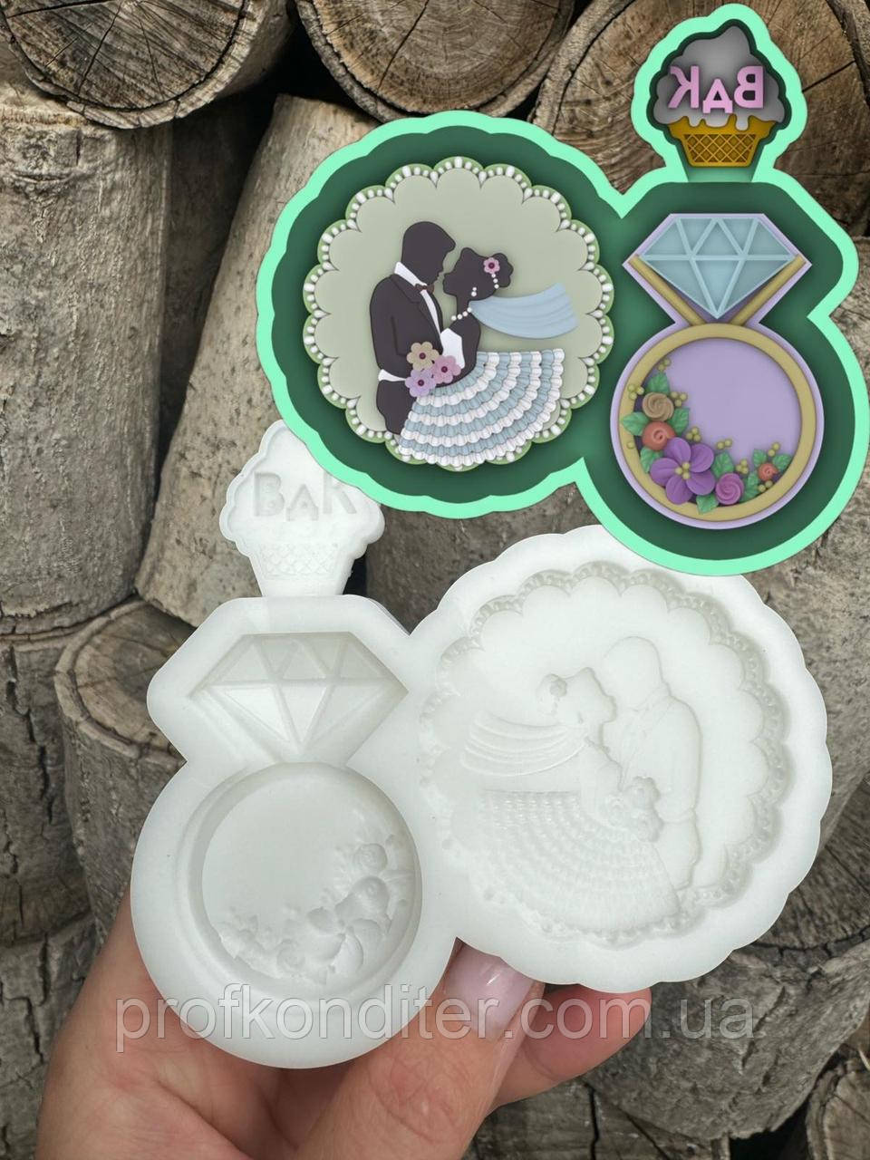 Ексклюзив. Силіконовий молд для шоколаду та ін "Весільні бонбоньєрки №3", фото 1