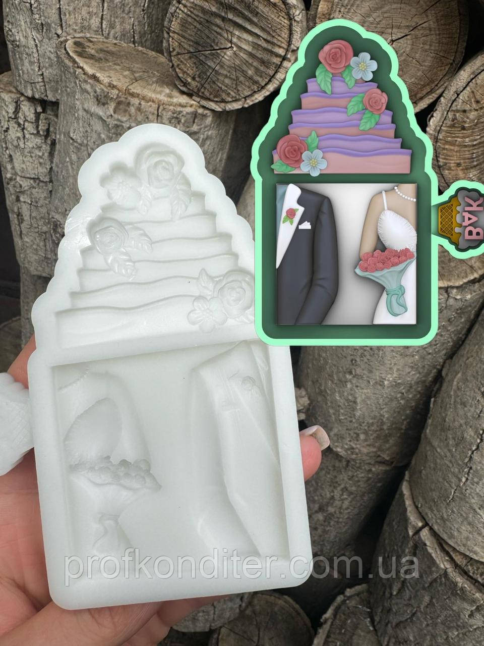 Ексклюзив. Силіконовий молд для шоколаду та ін "Весільні бонбоньєрки №5", фото 1