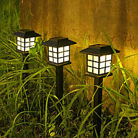 Садові світильники лампи на сонячній батареї 6 шт Будиночок, фото 4