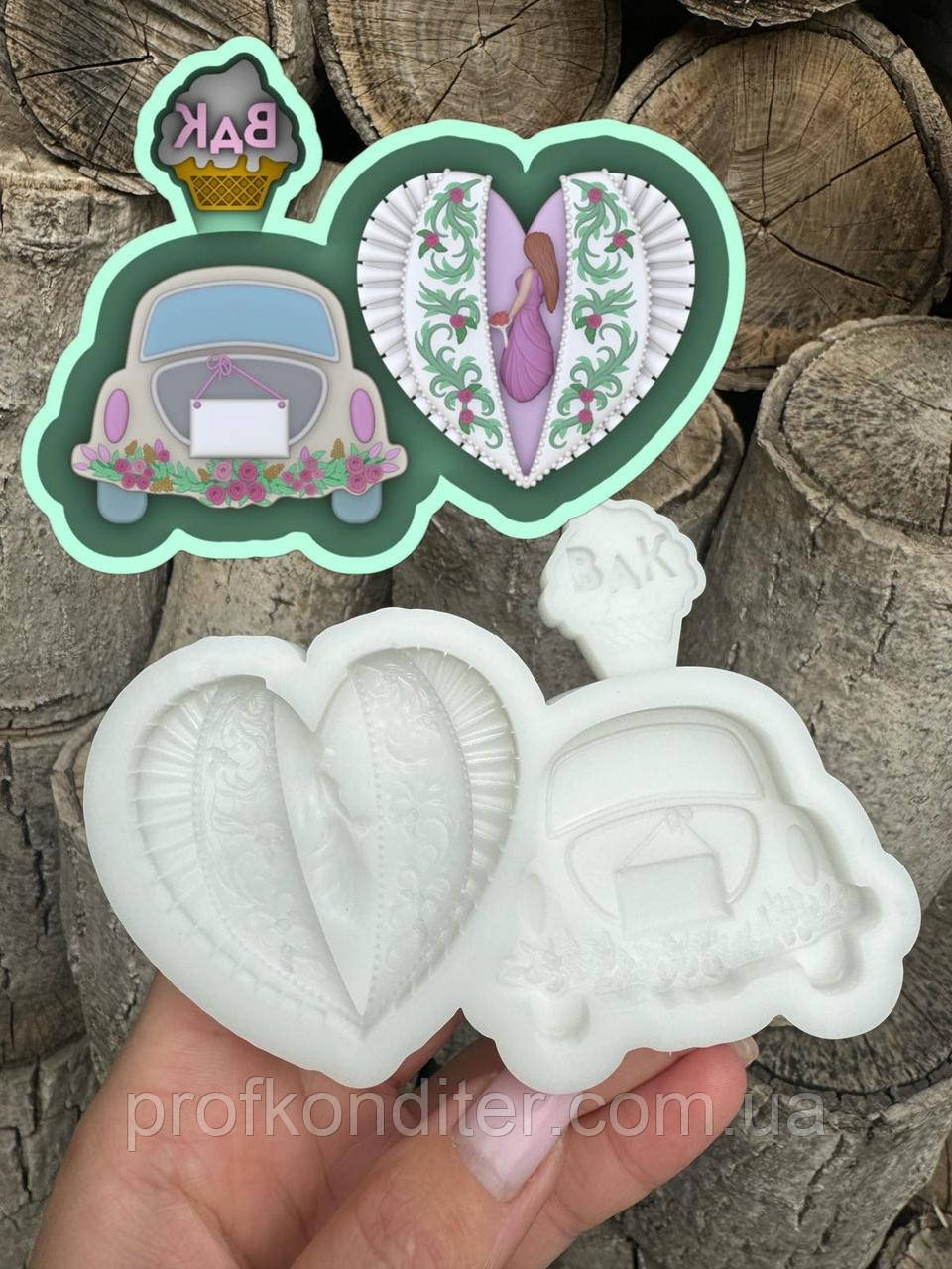 Ексклюзив. Силіконовий молд для шоколаду та ін "Весільні бонбоньєрки №6", фото 1
