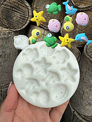 Ексклюзив. Силіконовий молд для шоколаду та ін "Набір міні морський декор №2 (10 шт)"