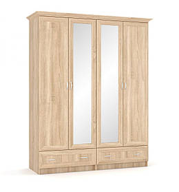 Шафа 4Д із дзеркалами 160 Дуб Сонома  Соната Меблі Сервіс
