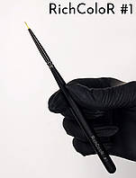 Кисть тонкая для росписи и дизайна ногтей Rich color длина ворса 6 мм ворс натуральный