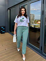 Жіночий літній костюм зі штанами  батал новинка 2024