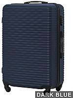 Дорожный чемодан синий большой пластиковый чемодан WINGS L большой чемодан вместительный чемодан на колесах