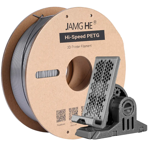 Пластик в котушці для швидкісного 3D друку Hi-Speed PETG Jamg He 1,75 мм 1 кг сірий (Grey), фото 1