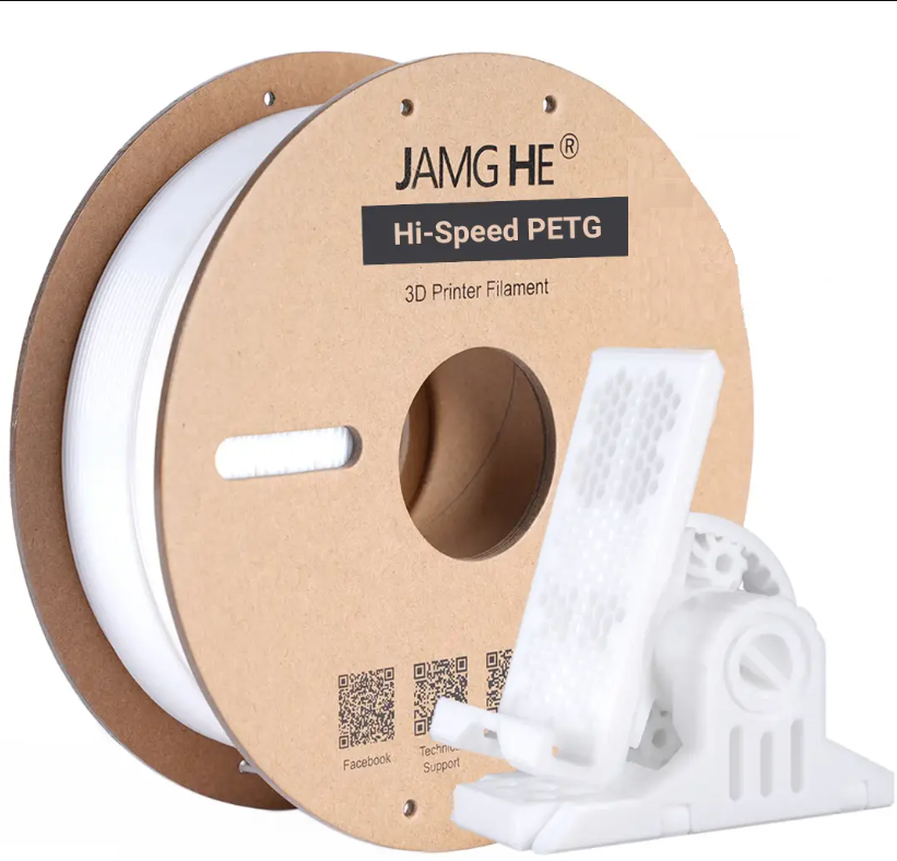 Пластик в котушці для швидкісного 3D друку Hi-Speed PETG (Copet) Jamg He 1,75 мм 1 кг білий (White)