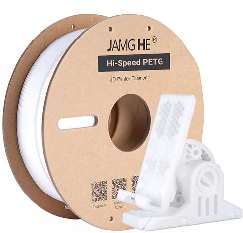 Пластик в котушці для швидкісного 3D друку Hi-Speed PETG (Copet) Jamg He 1,75 мм 1 кг білий (White), фото 1