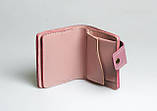 Шкіряний гаманець жіночий ручної роботи з красивим орнаментом "Сова" рожевий, фото 6