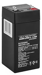 Акумулятор 4V 4Ah без коробки / Акумуляторна батарея / Свинцево-кислотна (SLA)