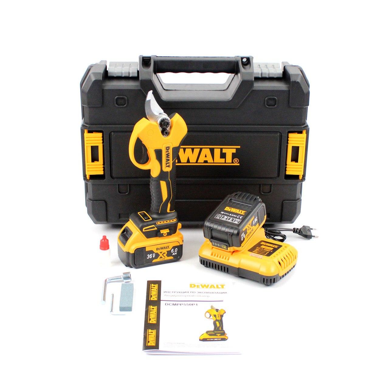 Секатор акумуляторний садовий DeWalt DCMPP550P1 (36V, 6AH)