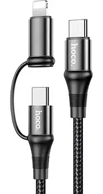 Кабель Hoco X50 USB Type C to Type C/Lightning 60W color 1m