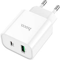 МЗП блочок Hoco C80A Plus white 20W/QC3.0 USB-A/USB-C, фото 5