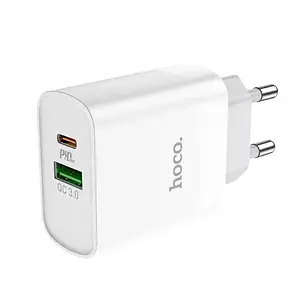 МЗП блочок Hoco C80A white 20W/QC3.0 USB/USB-C, фото 1