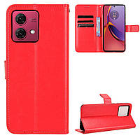 Чохол Idewei для Motorola Moto G84 книжка шкіра PU з візитницею червоний