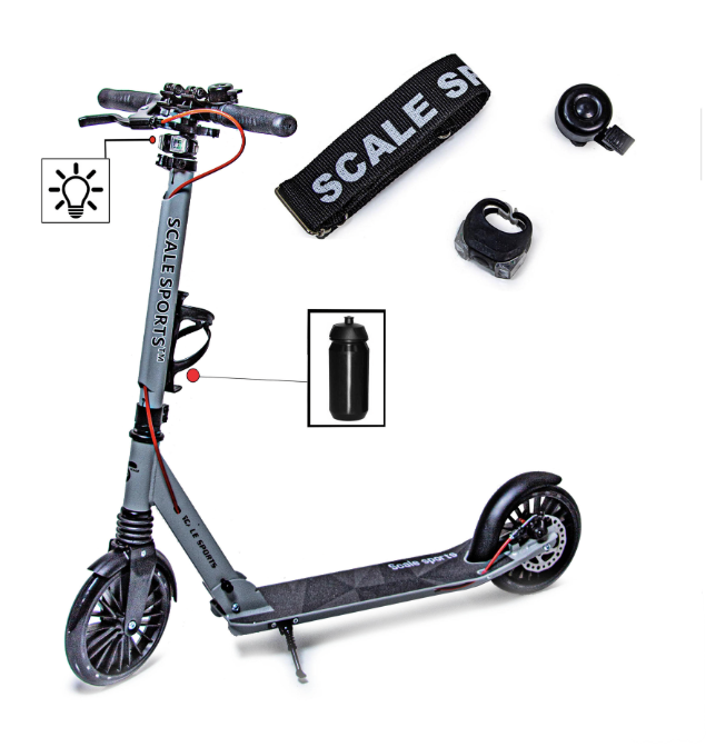 Самокат двоколісний Scale Sports SS-23 дискові гальма, Led-ліхтарик,7+