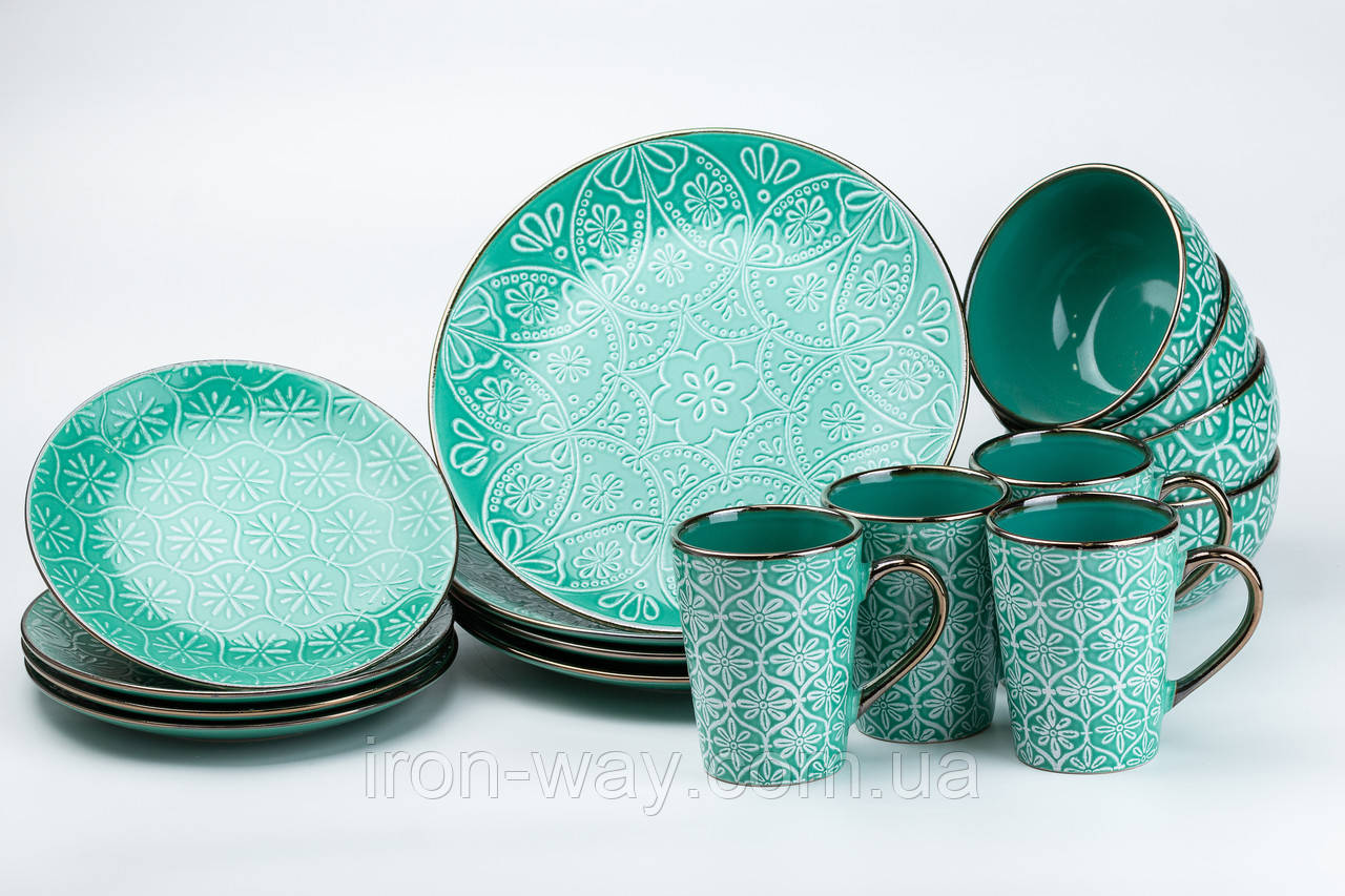 Набір столового посуду 4 предмети чашка / миска для супу / салатник / обідня тарілка HP20347
