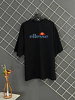 Футболка Ellesse черная оверсайз мужская oversize Еллессе хлопковая