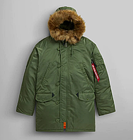 Парка Alpha Industries Men's Slim N-3B Parka Large, Олива (Olive)