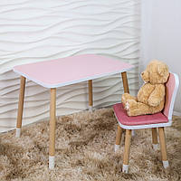 Дитячий столик та стільчик з подушечкою 1-5 рочків, столик для малювання, для навчання, столик дитячий для дівчинки