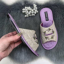 Тапочки жіночі Белста відкриті бузкові 4471, фото 3