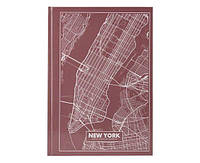 Книга записна AXENT A4 Maps New York 96л. клітка рожево-коричневий 8422-543