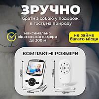 Відеоняня бездротова цифрова Baby Monitor A1 з акумулятором 950mAh, екраном 2.4Дм і мікрофоном (BM-A1-950), фото 7